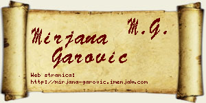 Mirjana Garović vizit kartica